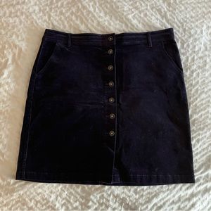 Button front corduroy skirt